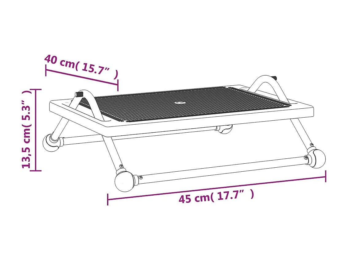 Repose-pied Noir 45x40x13,5 cm
