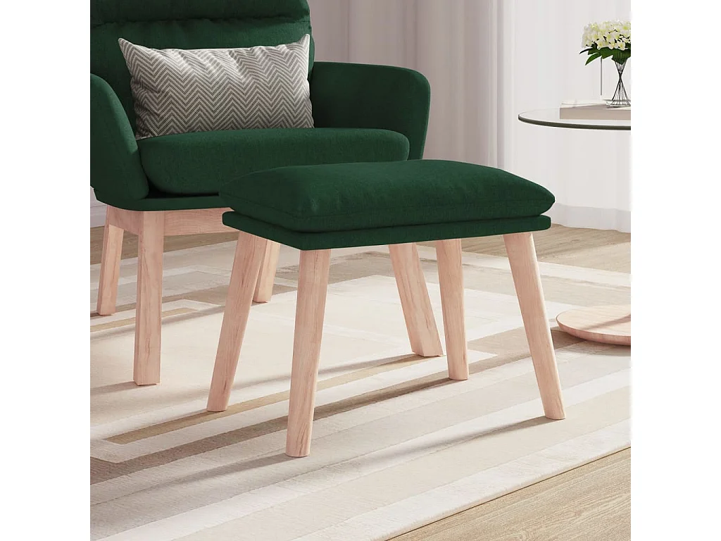 Repose-pied Vert foncé 45x29,5x35 cm Tissu