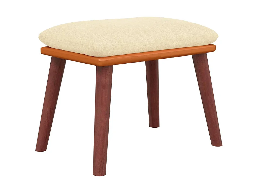 Repose-pied Crème 45x29,5x35 cm Tissu et similicuir