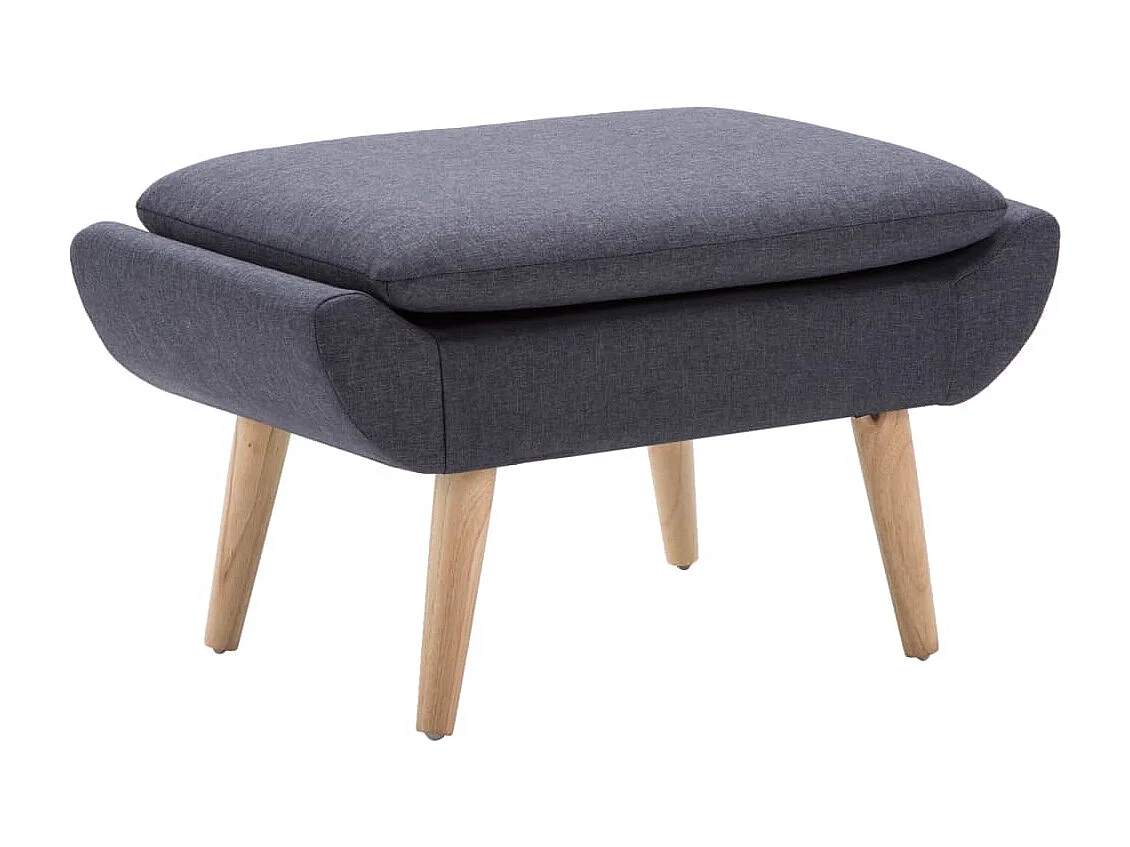 Voetenbank 73x43x42 cm stoffen bekleding donkergrijs