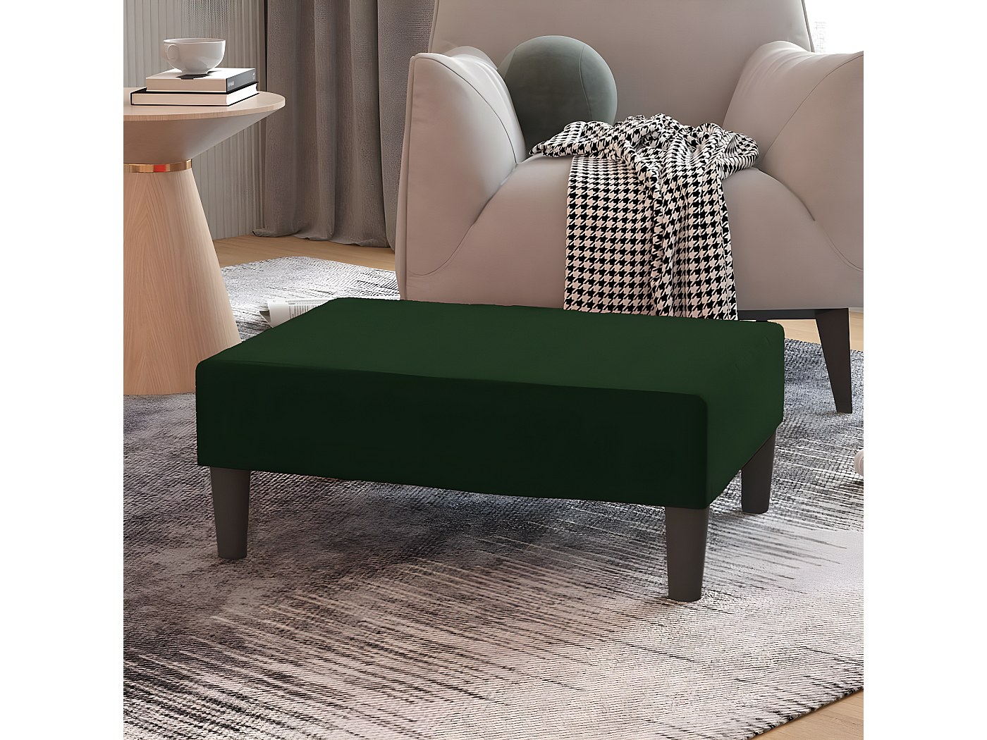 Fauteuil inclinable avec repose-pieds vert foncé tissu