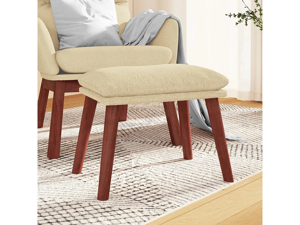 Repose-pied Crème 45x29,5x35 cm Tissu