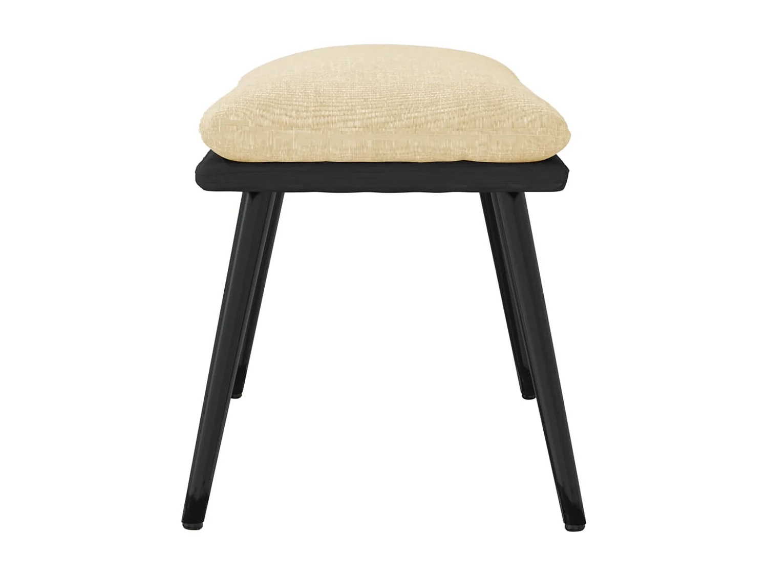 Poggiapiedi Crema 45x29,5x35 cm in Tessuto e Similpelle