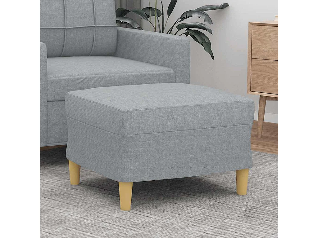 Fußhocker Hellgrau 60x50x41 cm Stoff