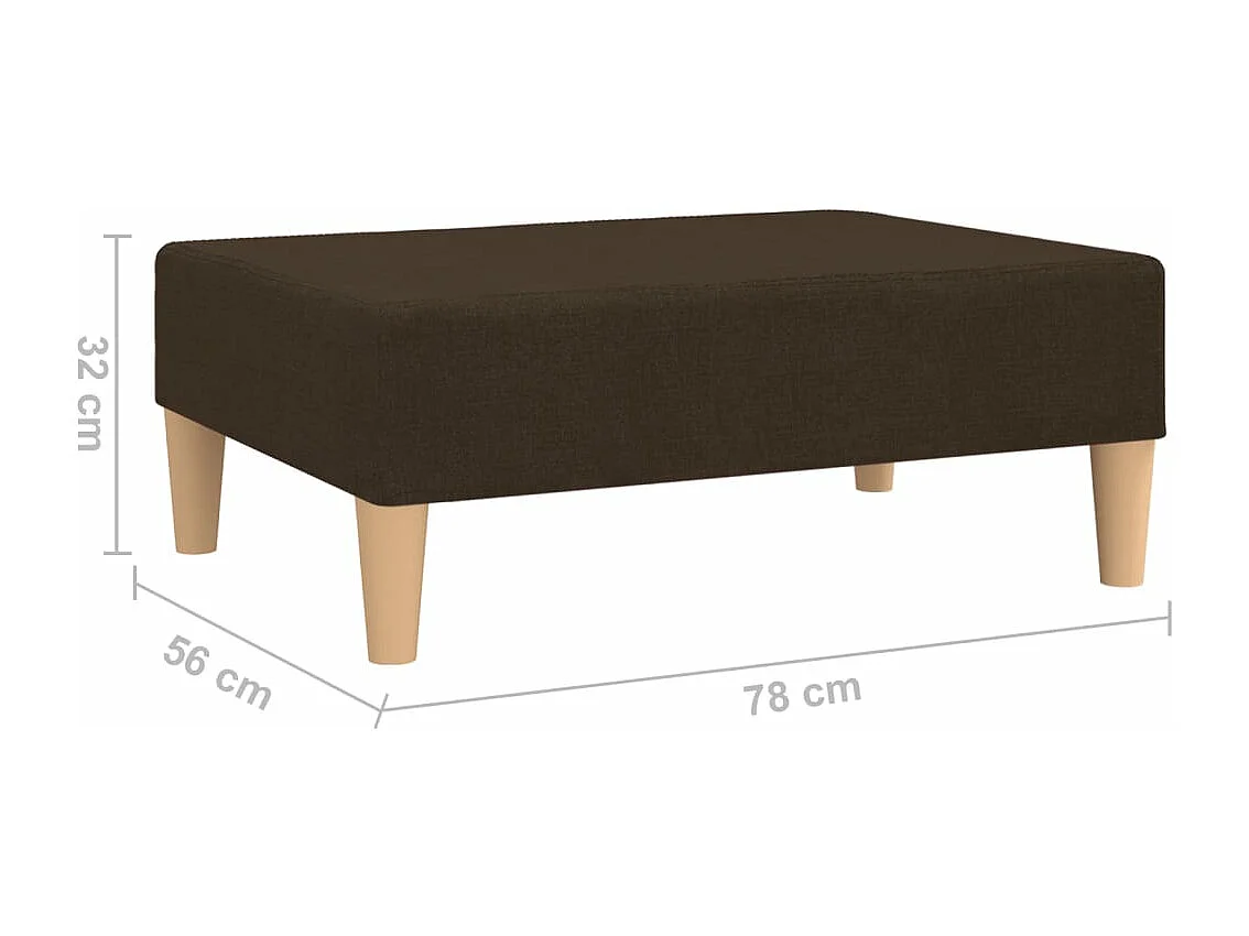 Repose-pied Marron foncé 78x56x32 cm Tissu
