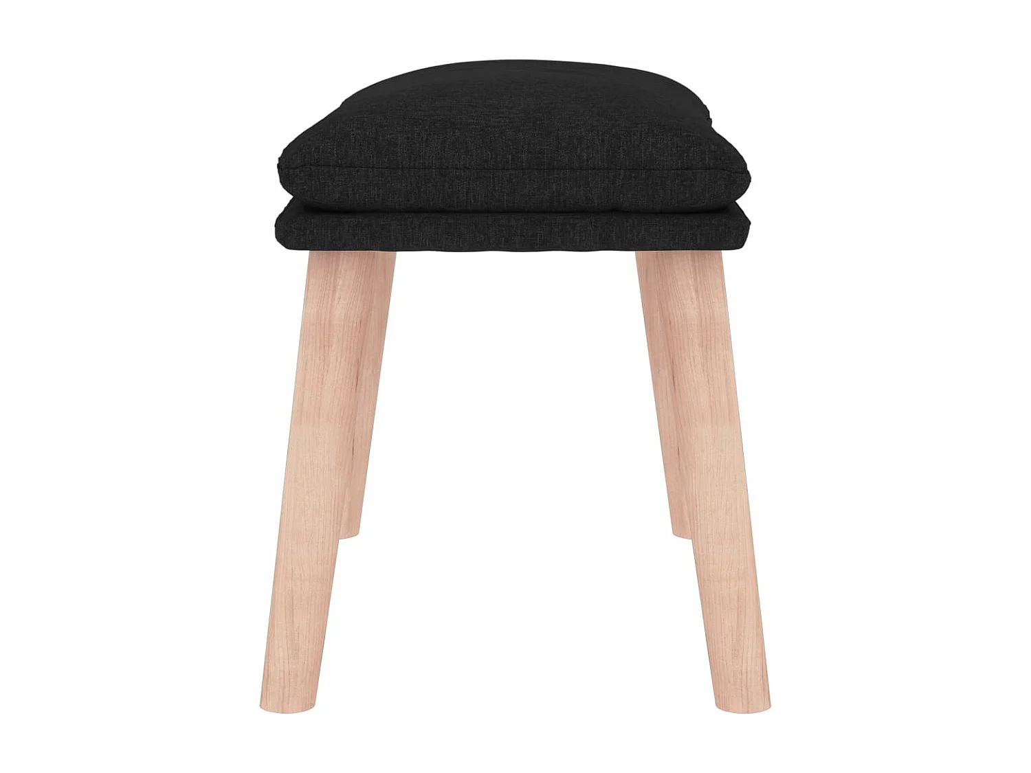 Repose-pied Noir 45x29,5x35 cm Tissu