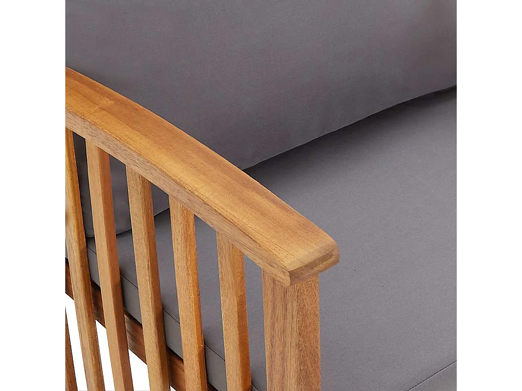 Chaises de jardin avec coussins lot de 2 Bois d'acacia massif