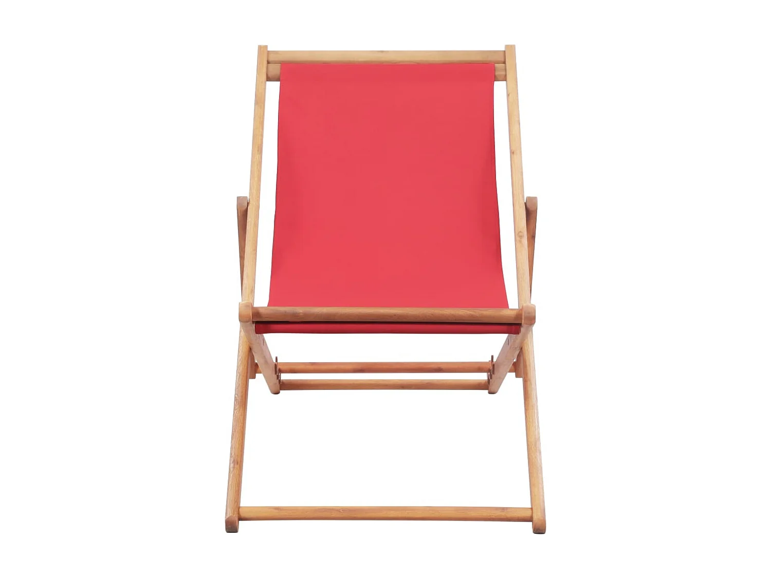 Strandstuhl Klappbar Stoff und Massivholz Rot