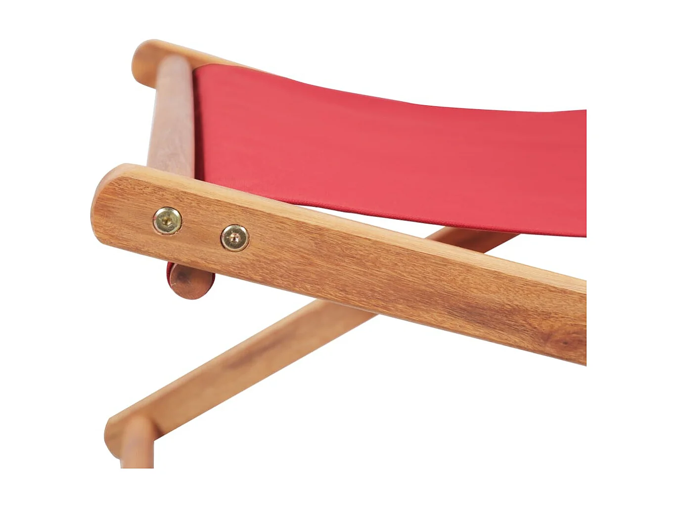 Strandstuhl Klappbar Stoff und Massivholz Rot