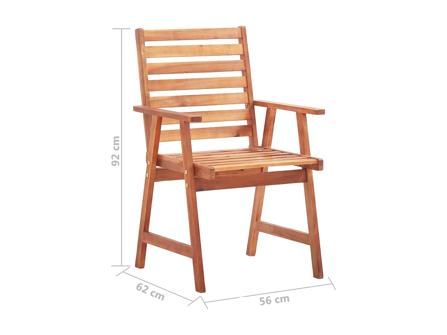 Cadeiras de jantar p/ jardim 3 pcs c/ almofadões acácia maciça