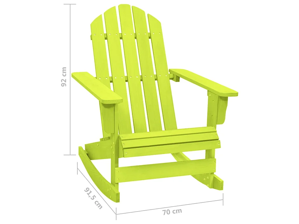 Sedia a Dondolo Giardino Adirondack in Legno di Abete Verde