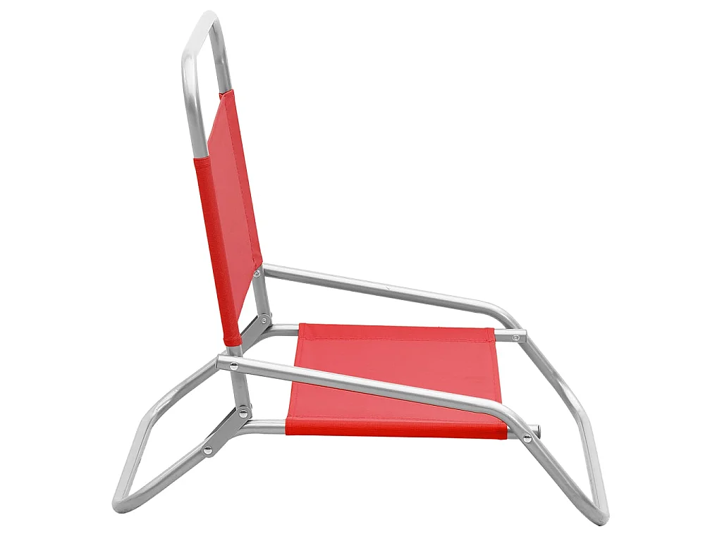 Chaises de plage pliables lot de 2 Rouge Tissu