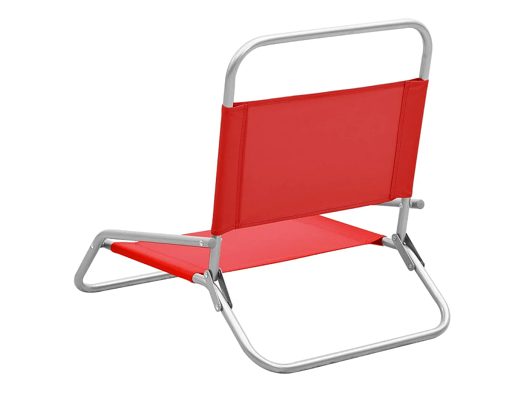 Chaises de plage pliables lot de 2 Rouge Tissu