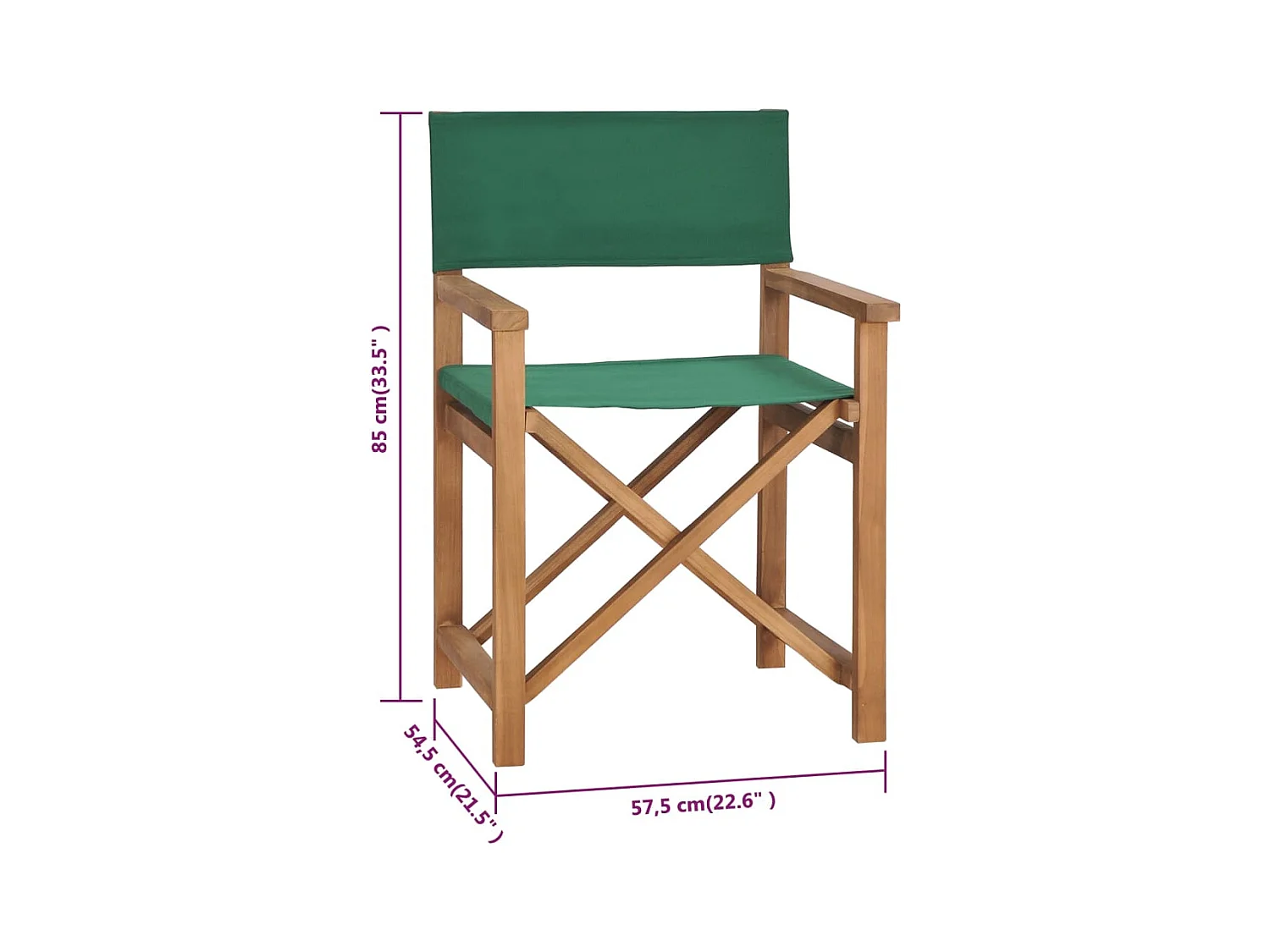 Regiestuhl Massivholz Teak Grün