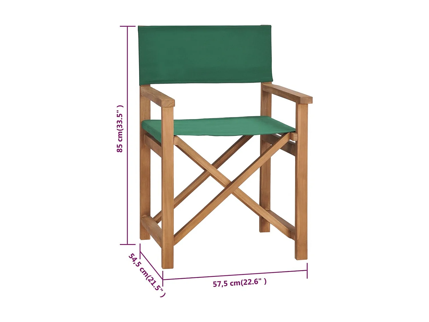 Regiestuhl Massivholz Teak Grün