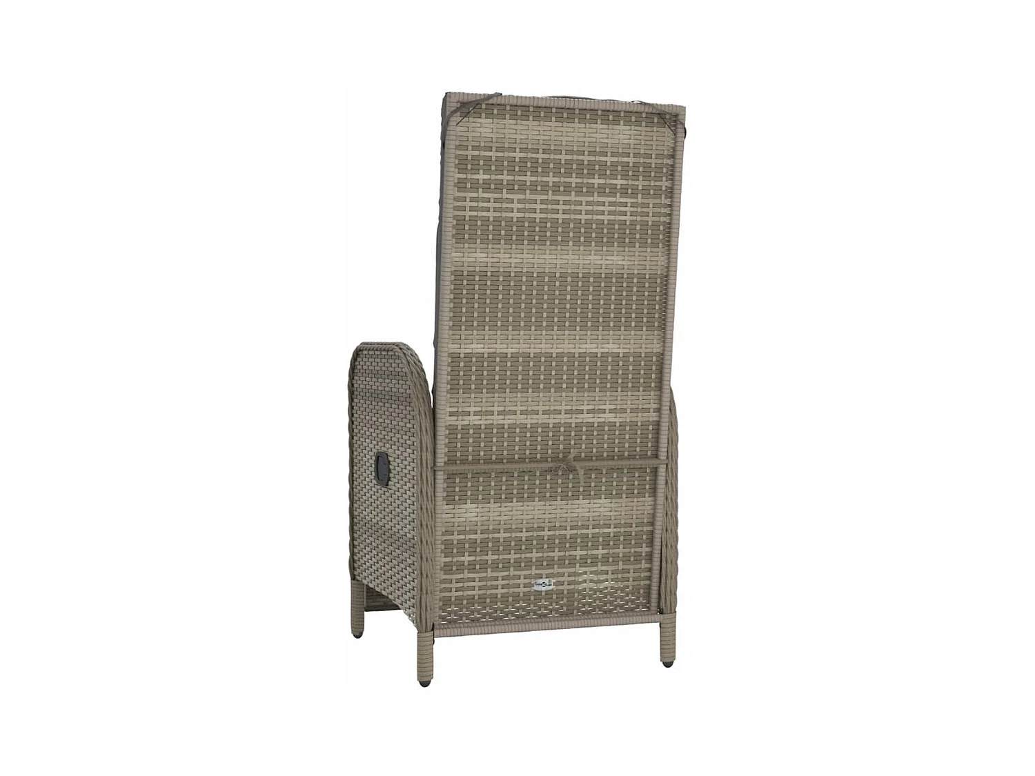 Tuinstoelen 2 st verstelbaar met kussens poly rattan grijs