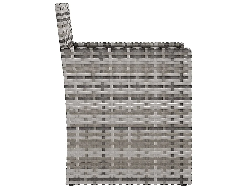 Gartensessel mit Kissen Grau Poly Rattan