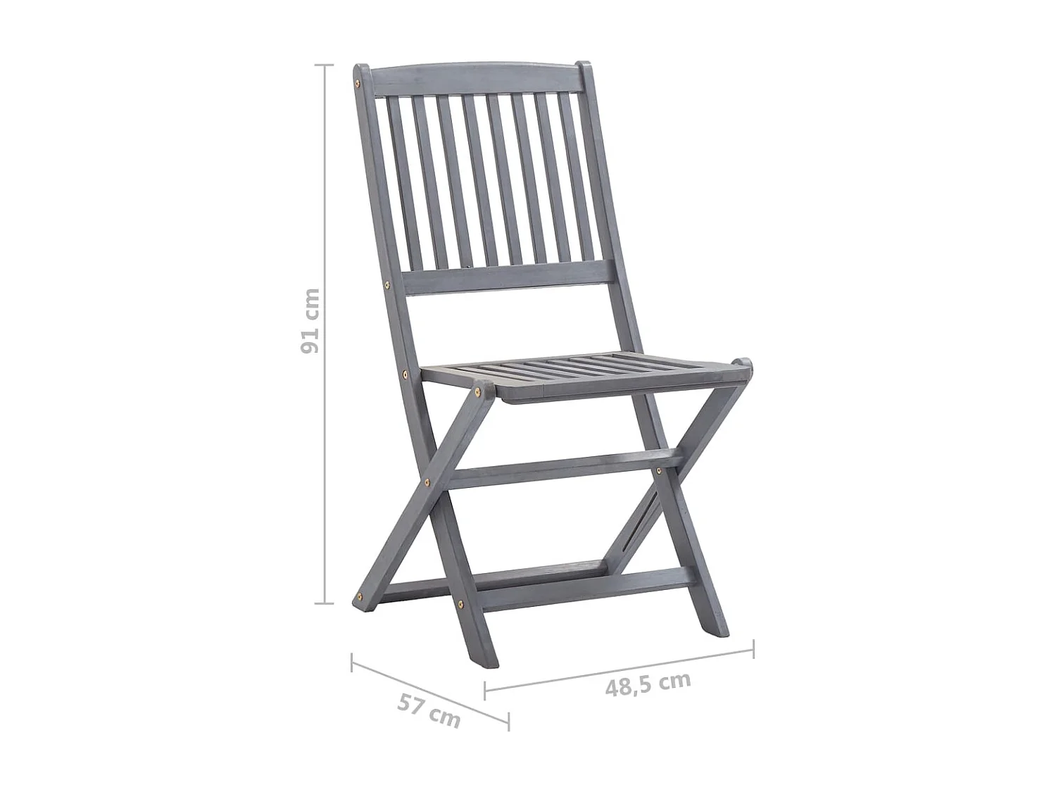 Chaises pliables d'extérieur lot de 4 et coussins Bois d'acacia