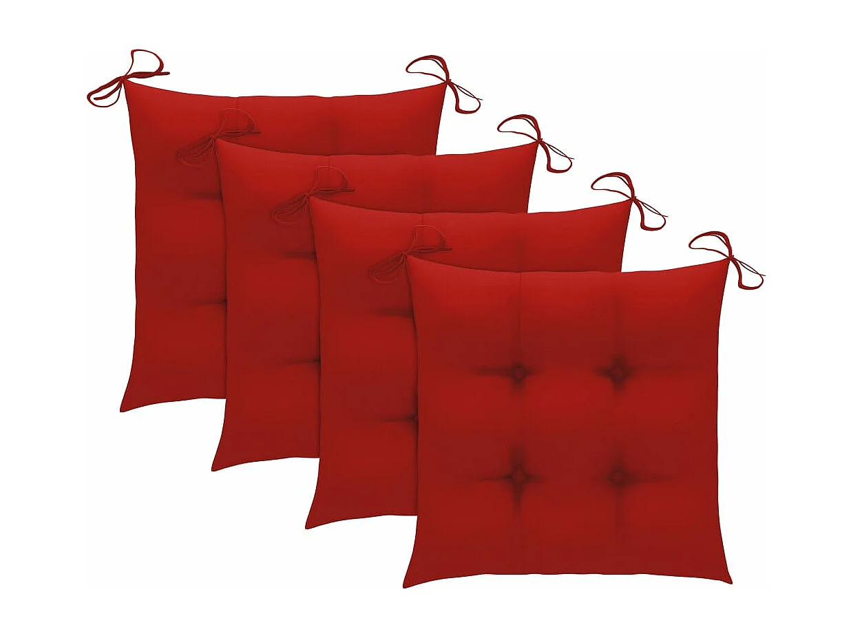 Chaises pliables d'extérieur lot de 4 et coussins Bois d'acacia