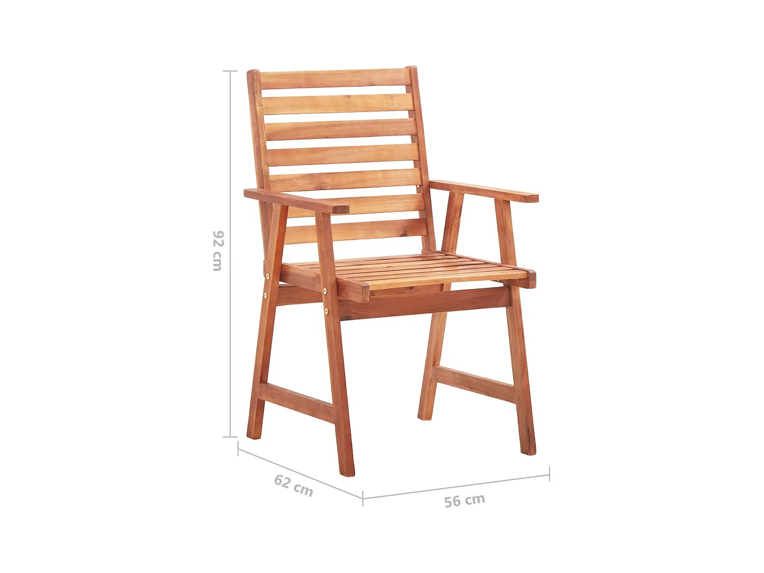 Chaises à manger d'extérieur lot de 8 et coussins Acacia massif