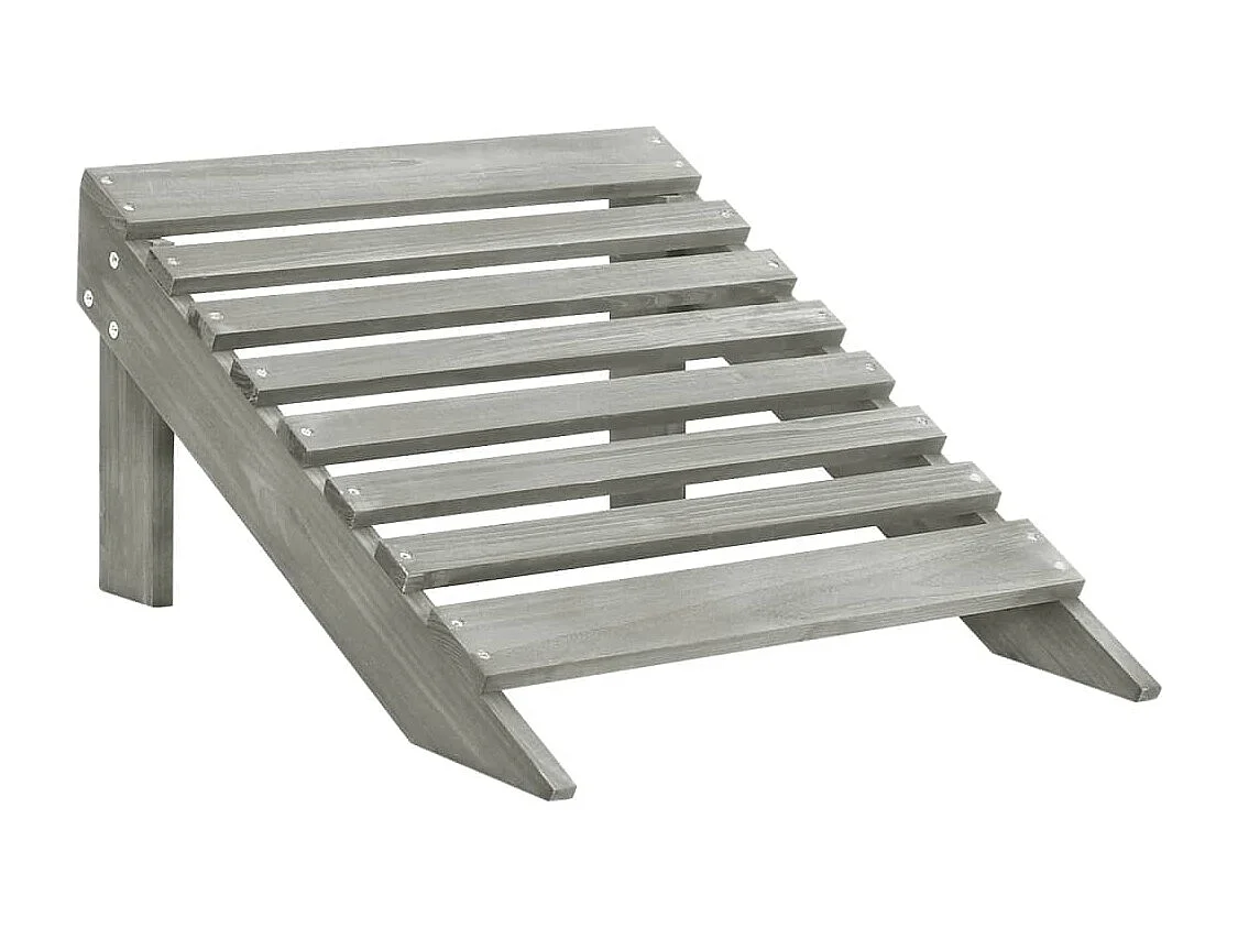 Cadeira de jardim e otomano Adirondack 2 lugares abeto cinzento