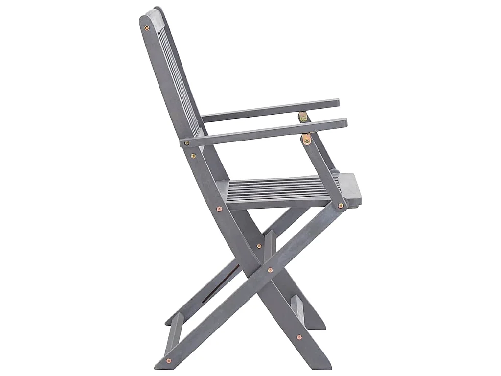 Chaises pliantes 6 pièces avec coussins en bois d'acacia massif
