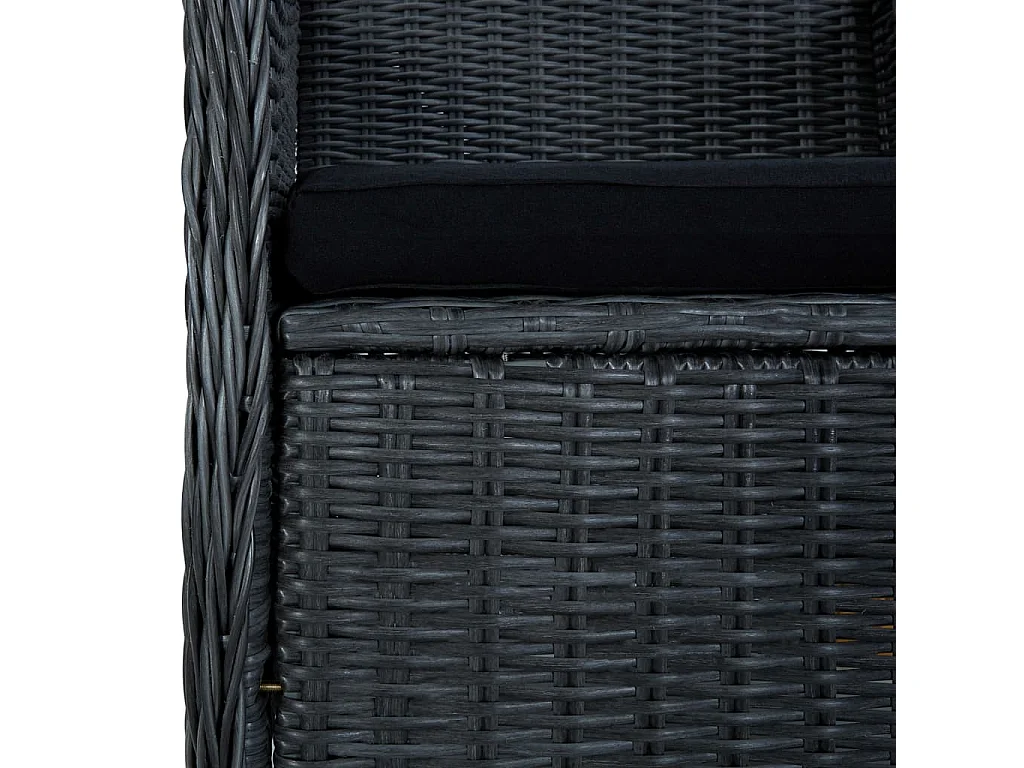 Tuinstoelen 2 st met kussens poly rattan donkergrijs