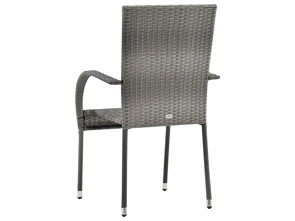 Chaises empilables d'extérieur lot de 6 Gris Résine tressée