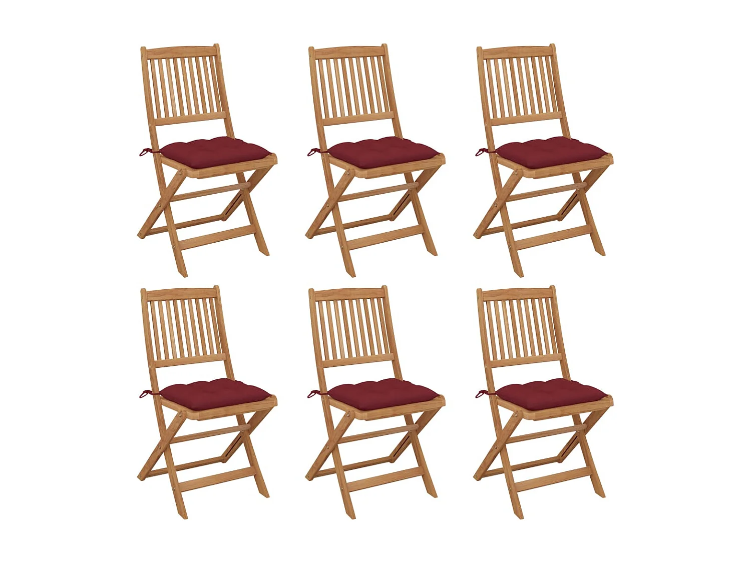 Klappbare Gartenstühle 6 Stk. mit Kissen Massivholz Akazie