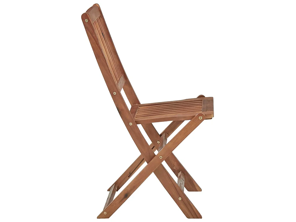 Sedie pieghevoli con cuscini, set da 6 pezzi, in legno massello di acacia.