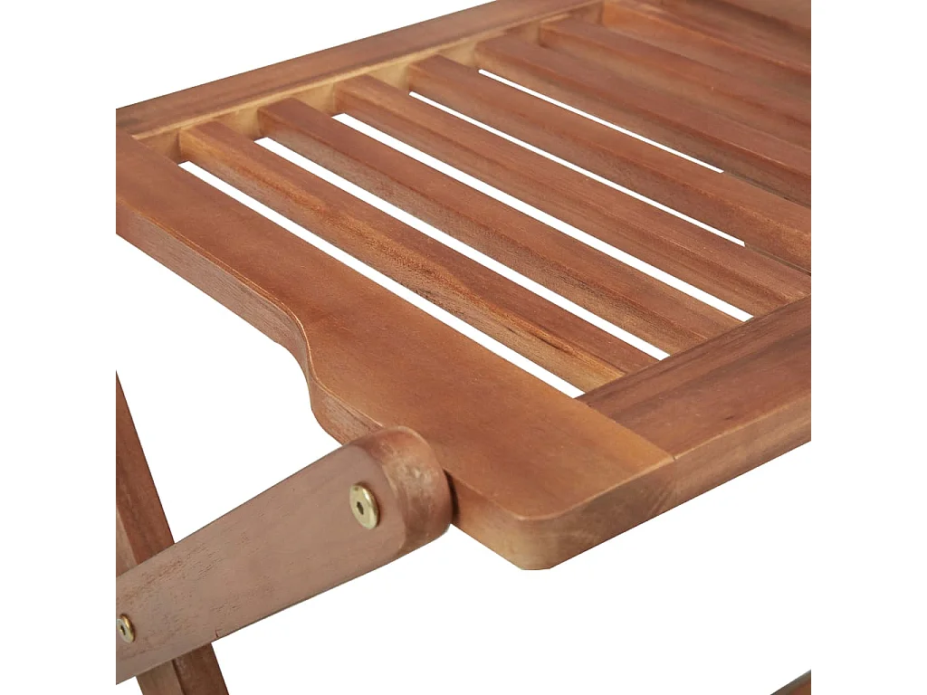 Sedie pieghevoli con cuscini, set da 6 pezzi, in legno massello di acacia.