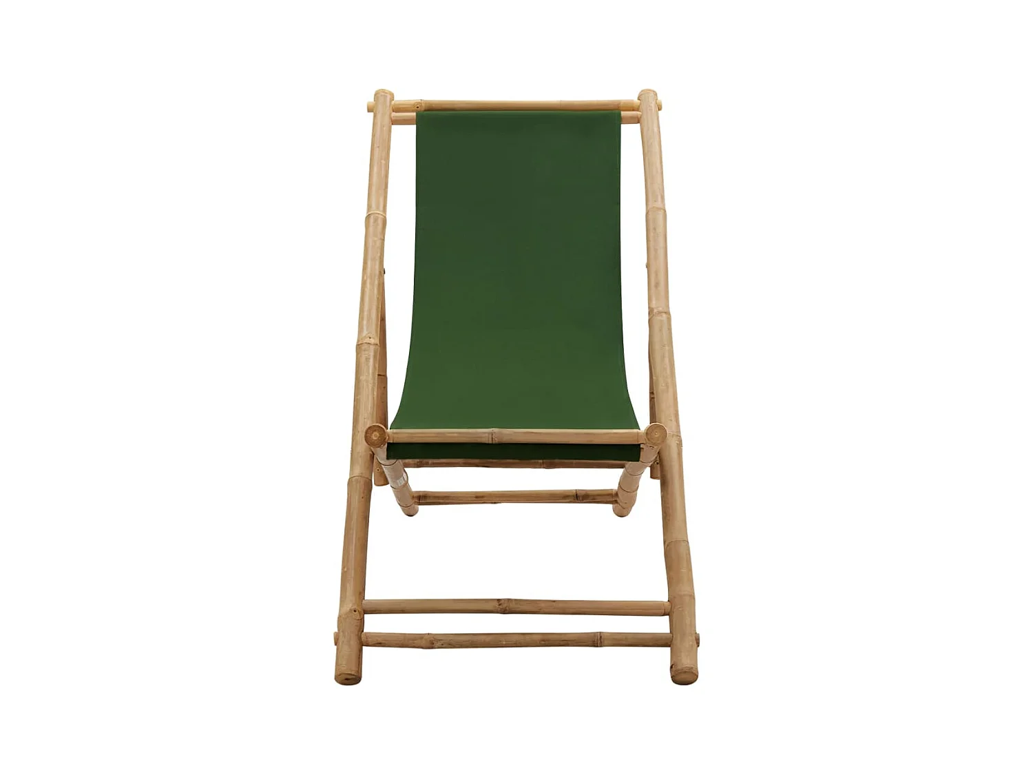 Liegestuhl Bambus und Canvas Grün