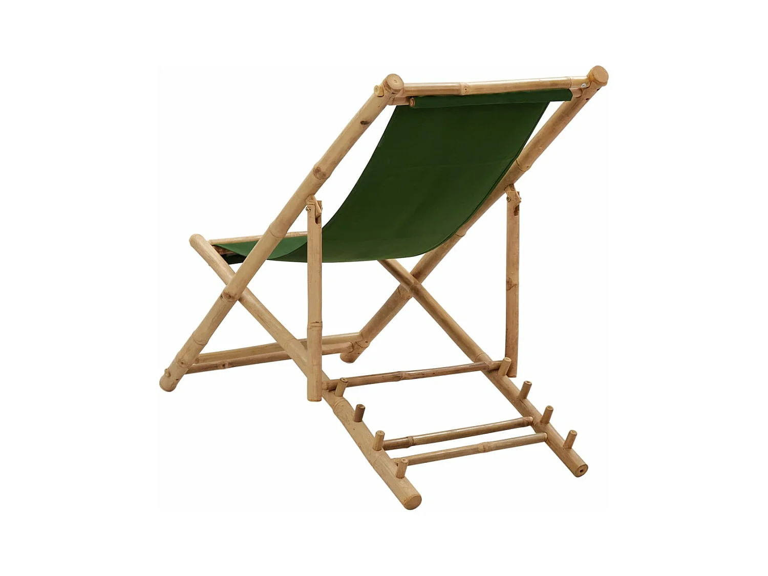 Liegestuhl Bambus und Canvas Grün