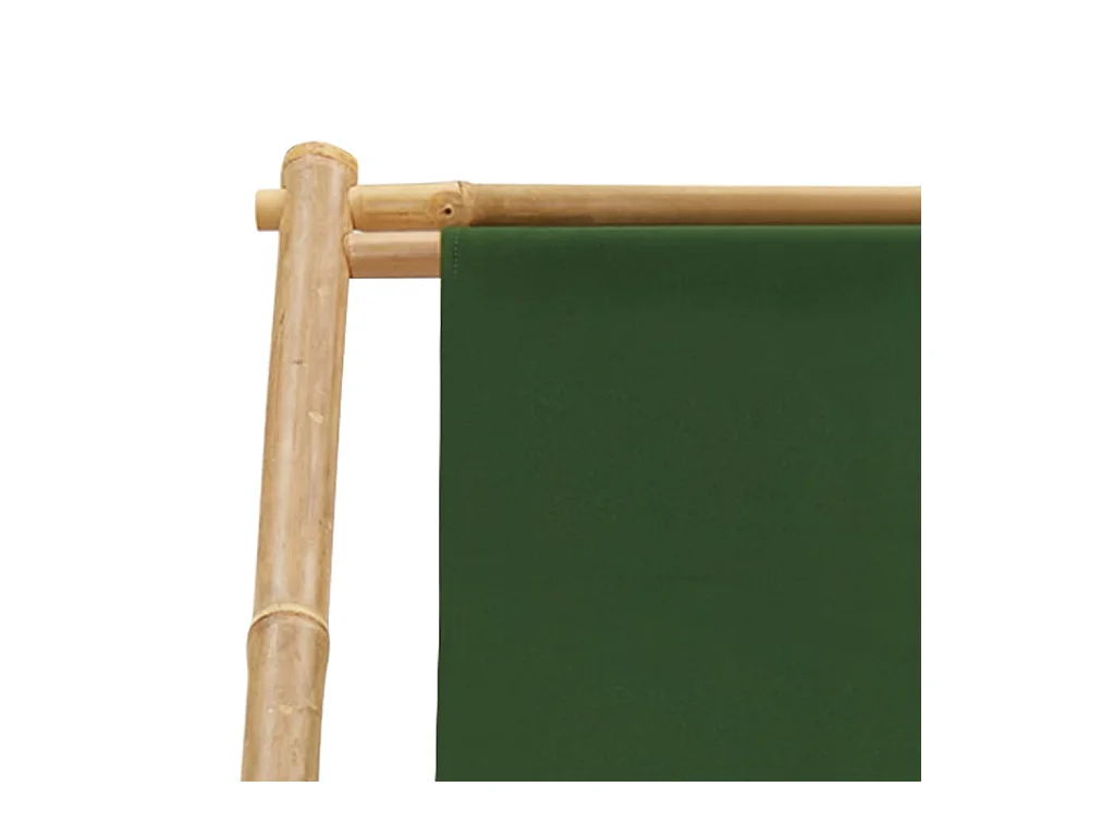 Liegestuhl Bambus und Canvas Grün