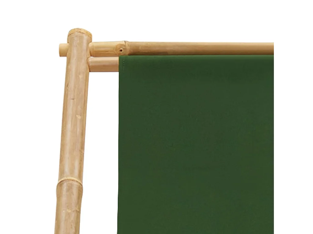 Ligstoel bamboe en canvas groen