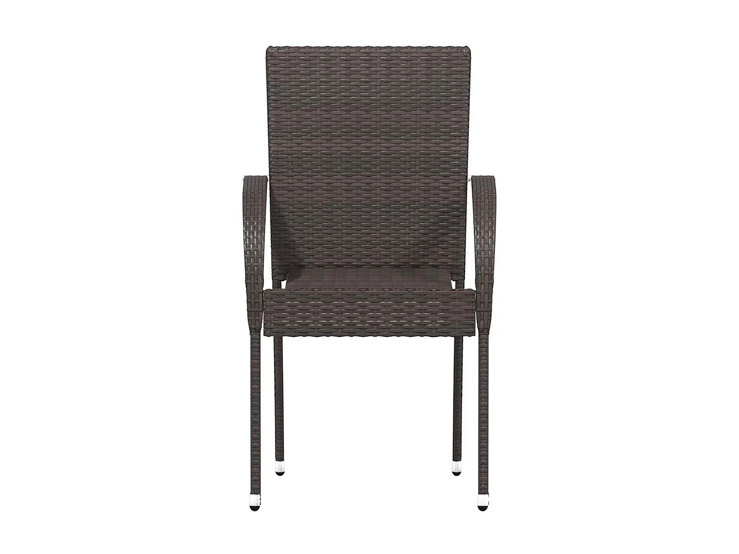 Chaises empilables d'extérieur lot de 4 Résine tressée Marron