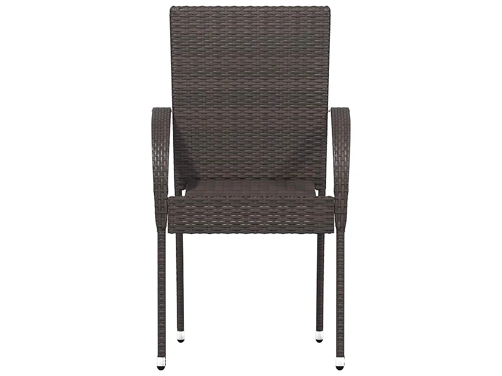 Stapelbare Gartenstühle 4 Stk. Poly Rattan Braun