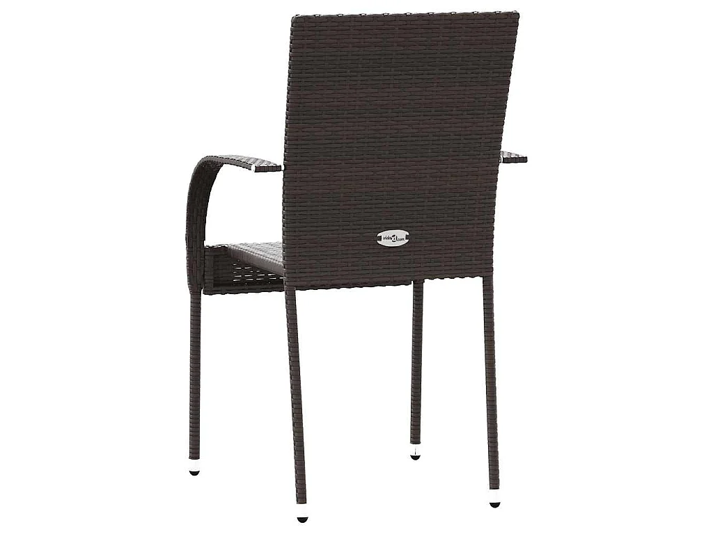 Stapelbare Gartenstühle 4 Stk. Poly Rattan Braun