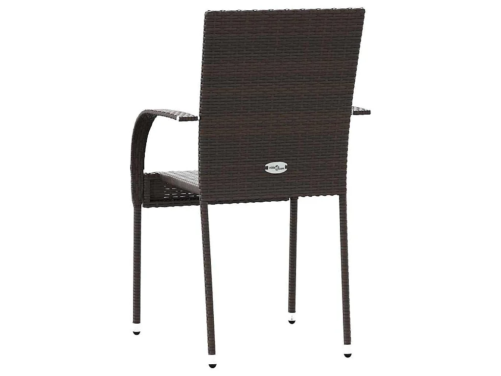 Chaises empilables d'extérieur lot de 4 Résine tressée Marron