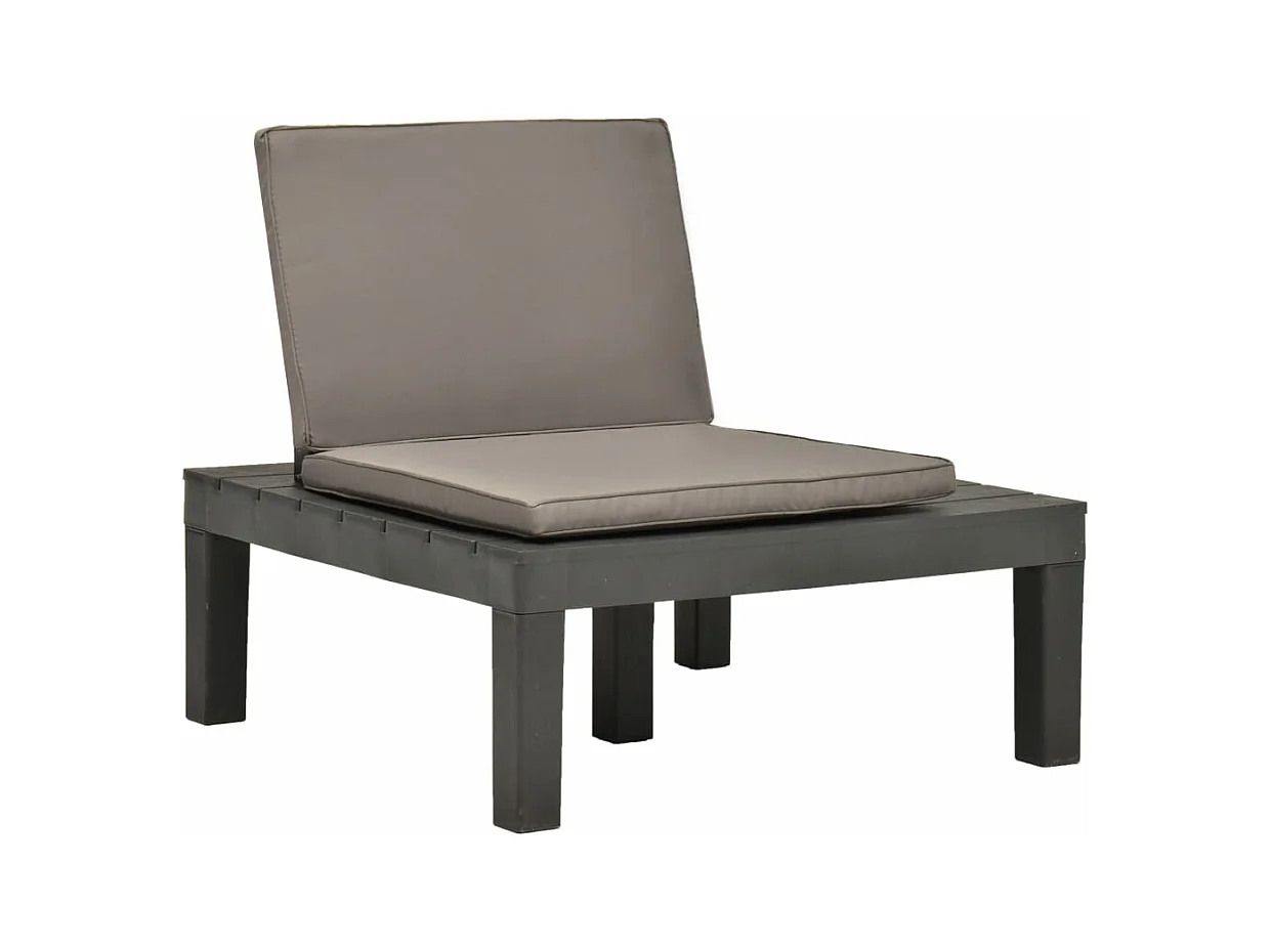 Chaise de salon de jardin avec coussin Plastique Anthracite
