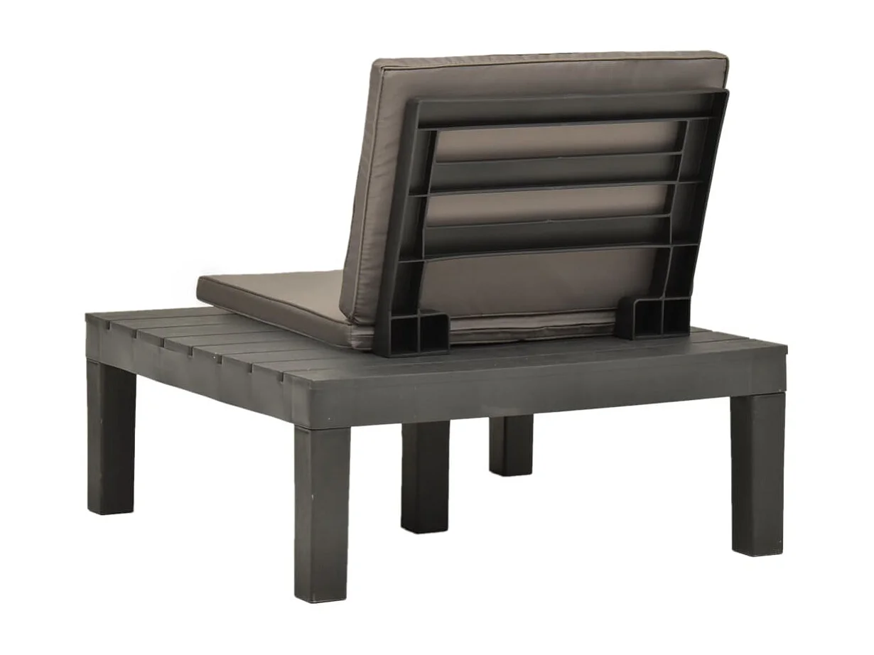 Chaise de salon de jardin avec coussin Plastique Anthracite