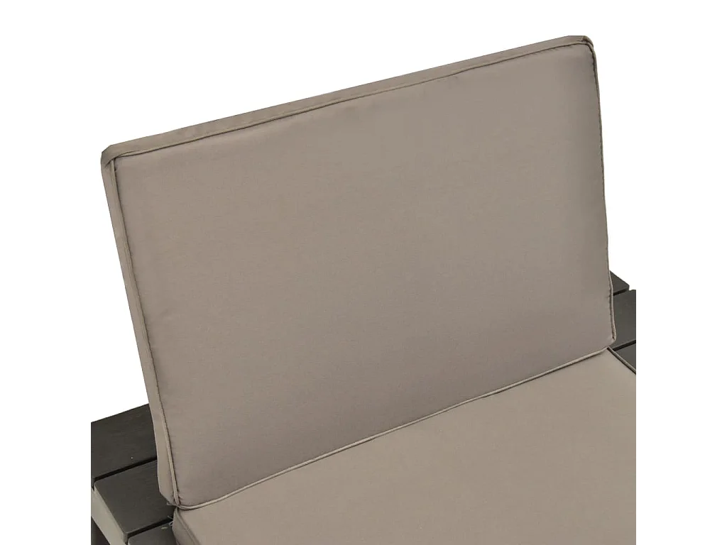 Tumbona de jardin con cojín plástico gris antracita