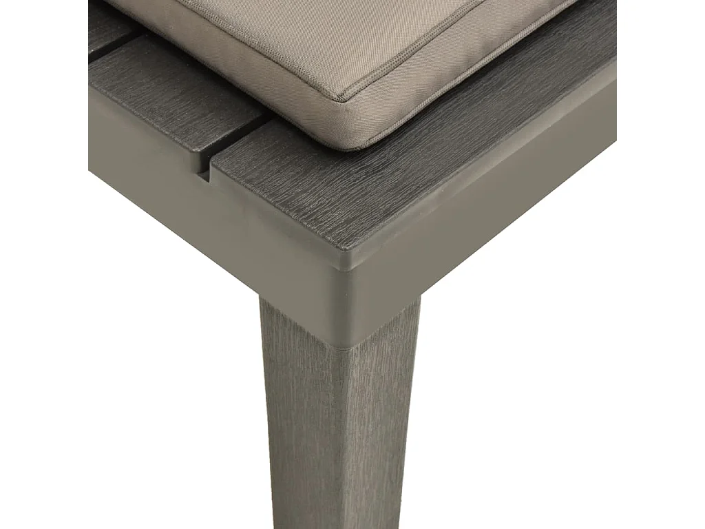 Tumbona de jardin con cojín plástico gris antracita