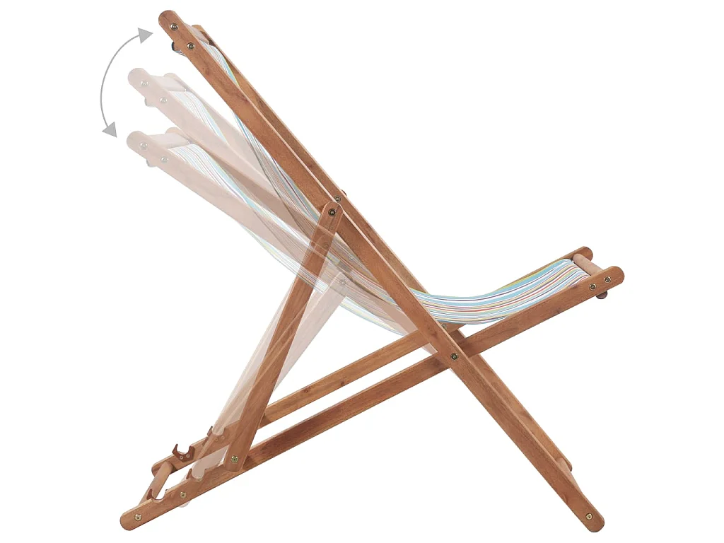 Chaise pliante en tissu et structure en bois multicolore