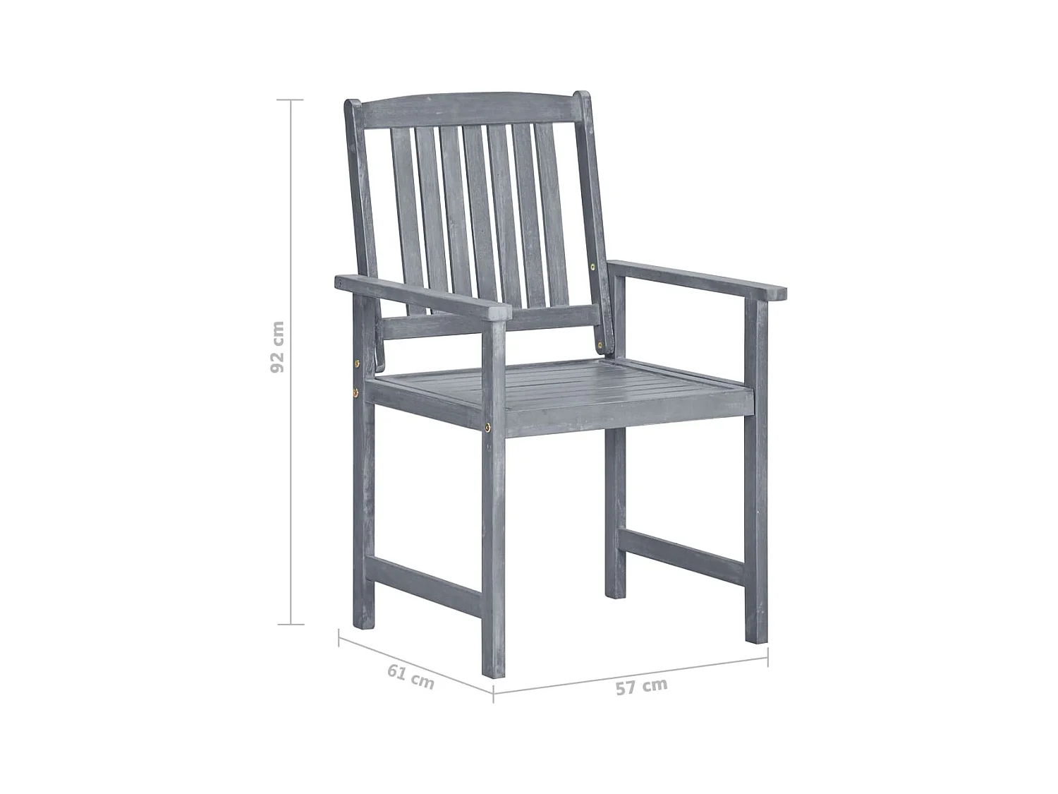 Chaises de jardin et coussins lot de 8 Bois acacia solide Gris