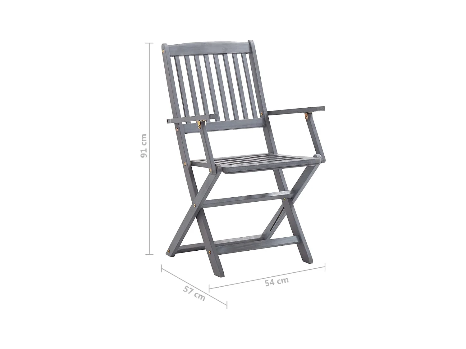Chaises pliables d'extérieur lot de 4 et coussins Bois d'acacia