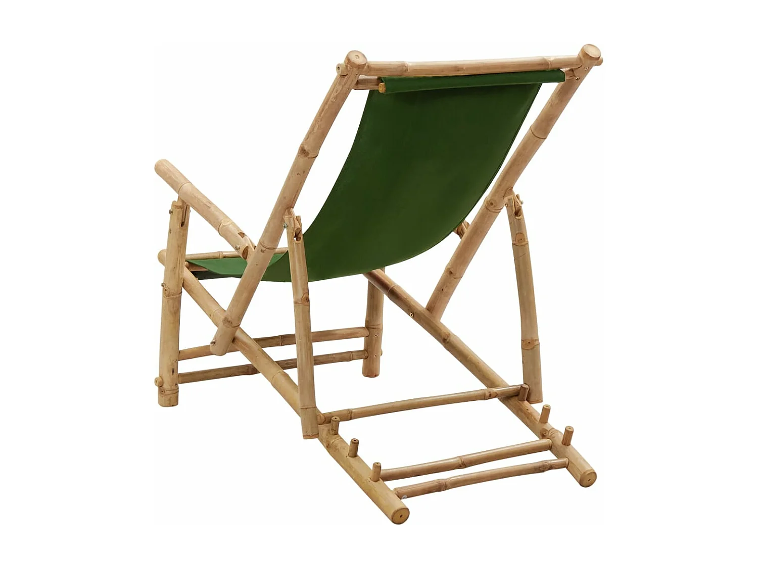 Terrasstoel bamboe en canvas groen