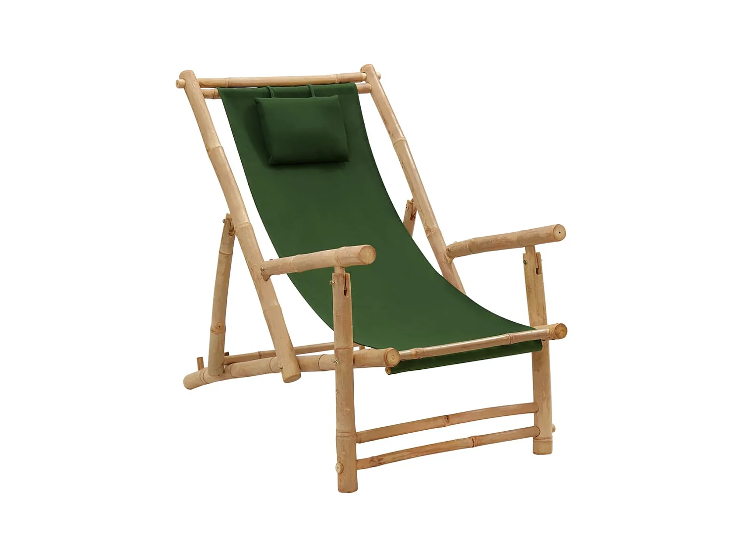 Chaise de terrasse Bambou et toile Vert