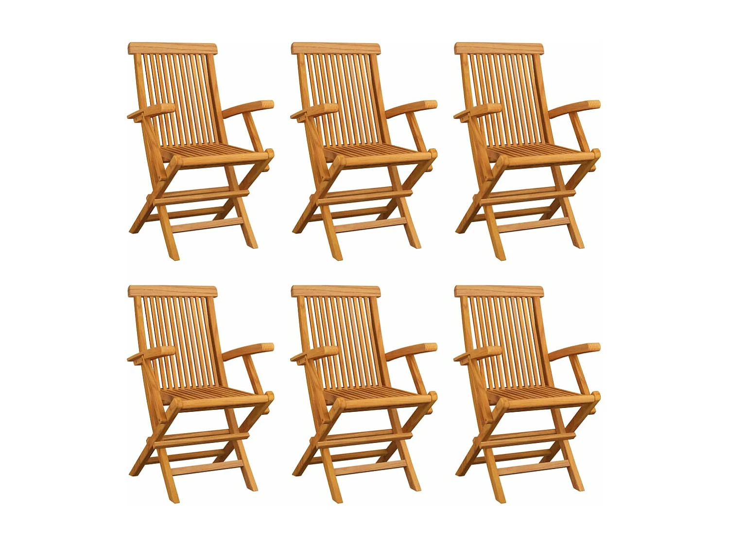 Chaises pliables de jardin lot de 6 Bois de teck solide