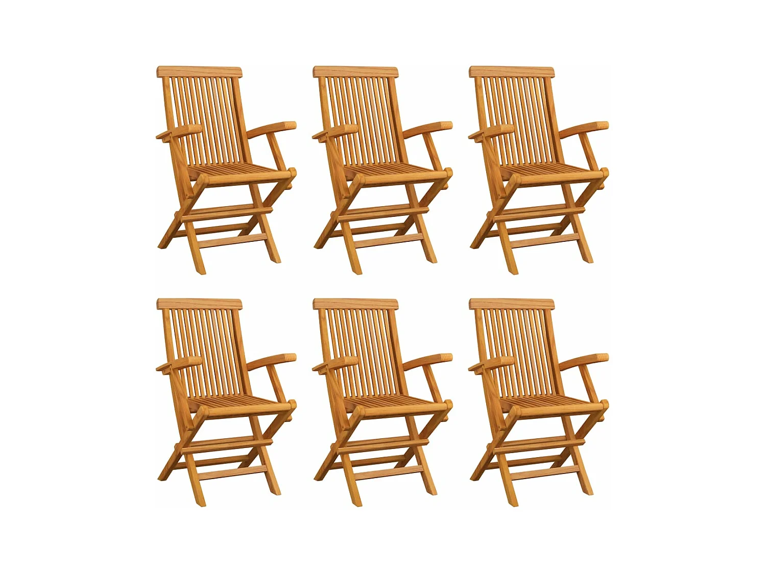 Chaises pliables de jardin lot de 6 Bois de teck solide